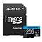 کارت حافظه‌ microSDXC ای دیتا مدل premier کلاس 10 استاندارد UHS-I U1 سرعت 100 MBps ظرفیت 256 گیگابایت به همراه آداپتور SD